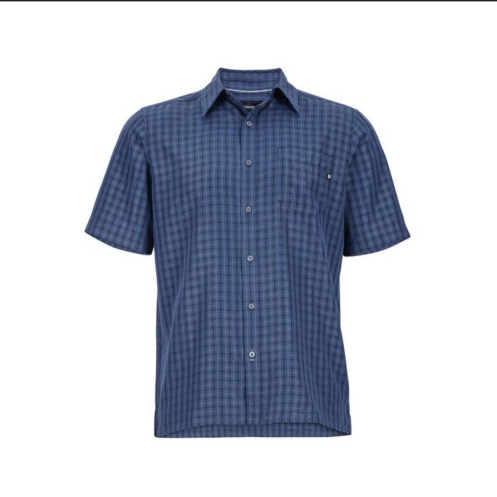 Marmot Eldridge Short-Sleeve Button Up Shirt Arctic Navy Men’s XL Tall